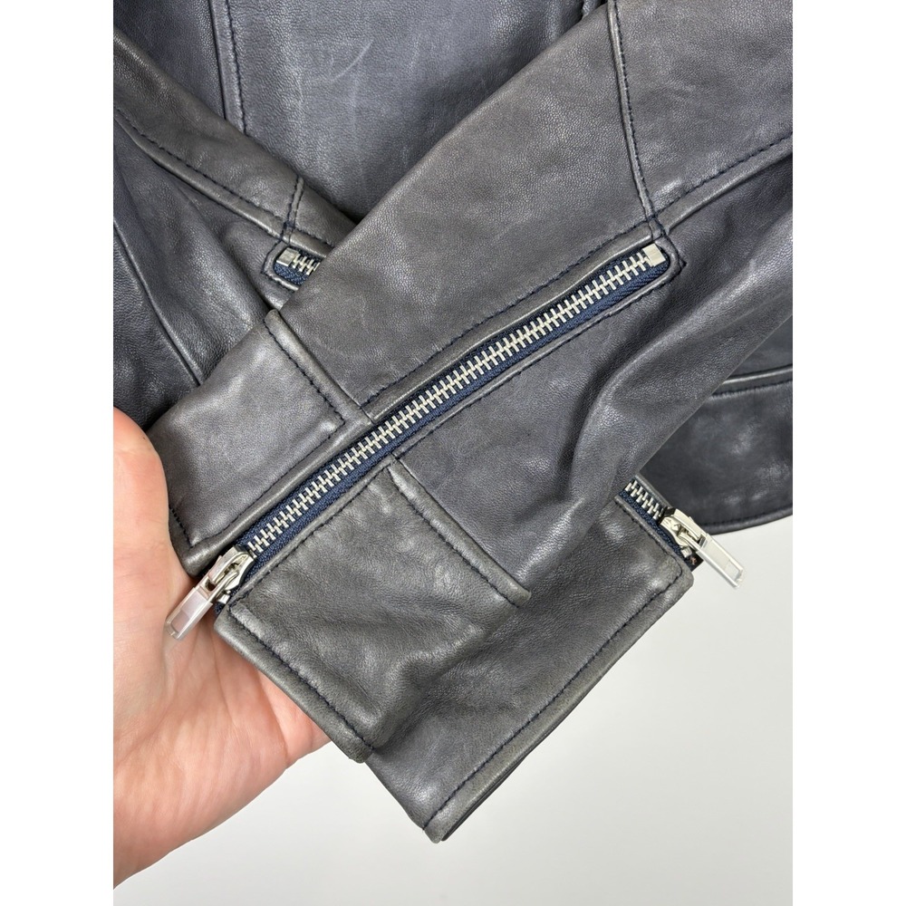 BLDWN Baldwin Flint Midnight Leather Biker Moto Jacket SZ S NWOT Retail $995 - Picture 2 of 8